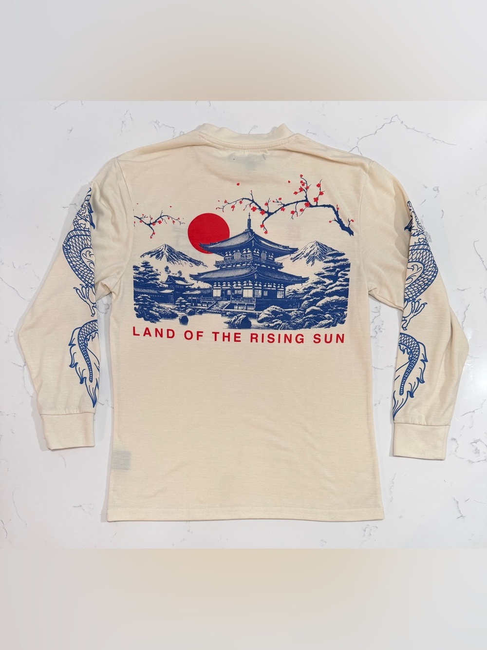 Japan Ikigai Long Sleeve T-Shirt Small Dragon Sleeve Land of the Rising Sun